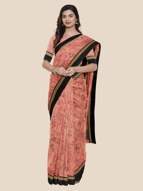 

Kalamandir Peach-Coloured Woven Design Silk Blend Saree