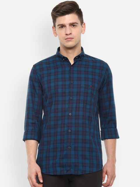

Louis Philippe Sport Men Navy Blue Super Slim Fit Checked Casual Shirt