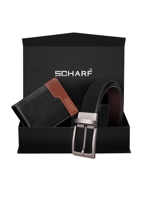 

SCHARF Men Black & Brown Solid Accessory Gift Set