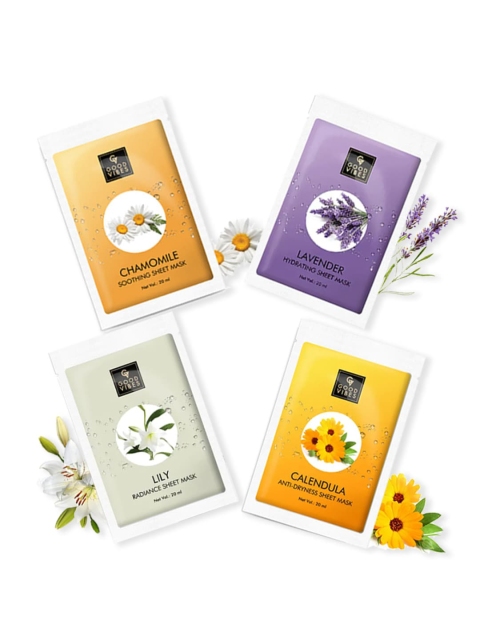 

Good Vibes Set of 4 Floral Sheet Masks 80 ml, Transparent