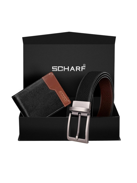 

SCHARF Men Black & Brown Solid Accessory Gift Set
