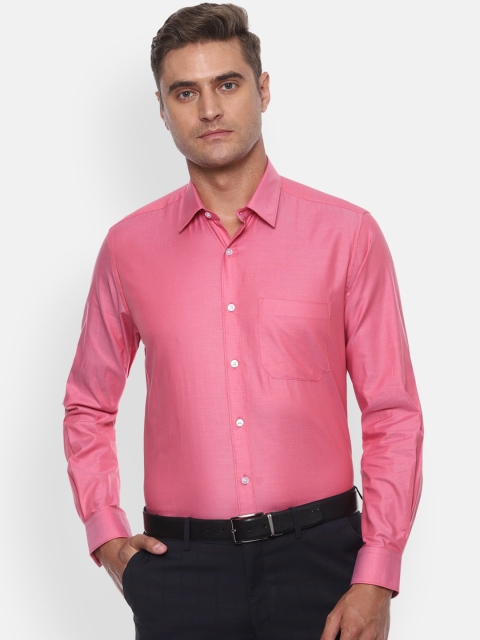 

Louis Philippe Men Pink Slim Fit Self Design Casual Shirt