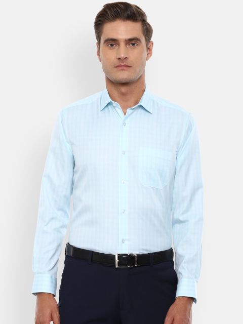

Louis Philippe Men Blue Slim Fit Checked Pure Cotton Casual Shirt