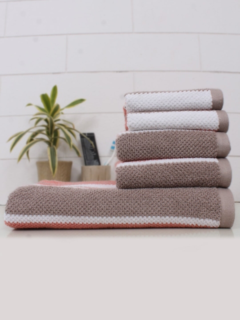 

AVI Living Set of 5 55O GSM Cotton Towel Set, Coral