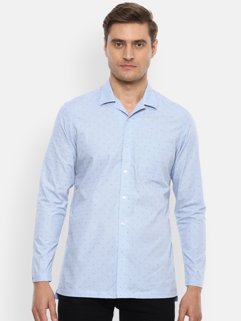 

Louis Philippe Men Blue Regular Fit Printed Pure Cotton Casual Shirt