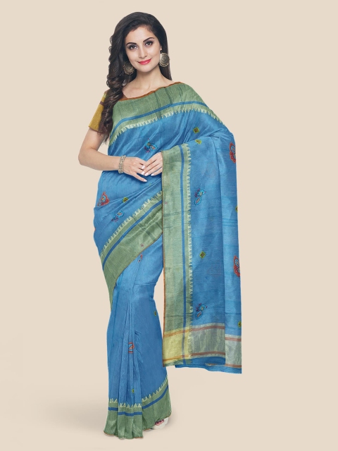 

Kalamandir Blue Woven Design Silk Cotton Saree