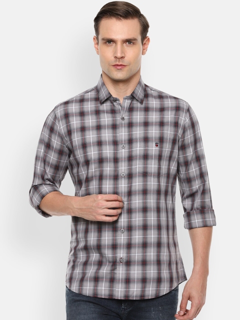 

Louis Philippe Sport Men Grey Slim Fit Cotton Checked Casual Shirt