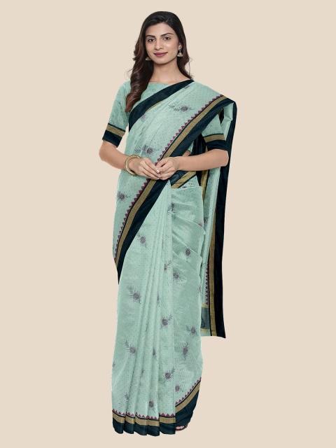 

Kalamandir Green & Black Silk Blend Printed Saree