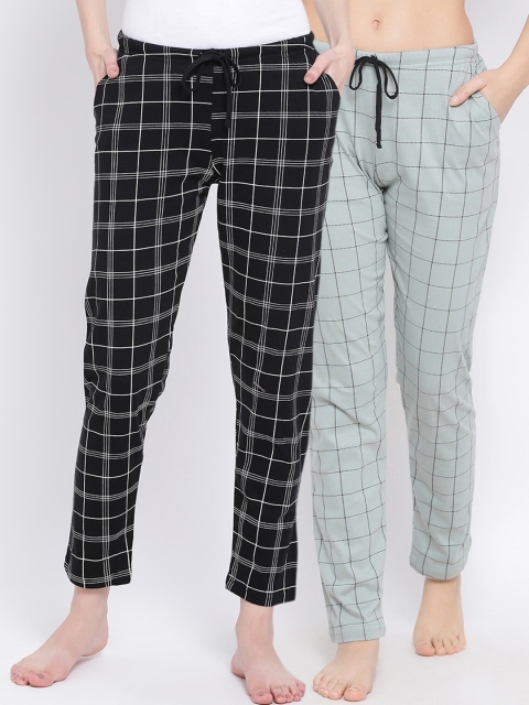 

Kanvin Women Pack of 2 Pure Cotton Lounge Pants, Black