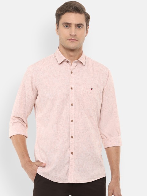 

Louis Philippe Sport Men Peach-Coloured Slim Fit Printed Casual Shirt