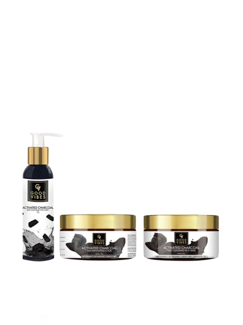 

Good Vibes Set of 3 Activated Charcoal Skin Care Combo 220 ml, Grey