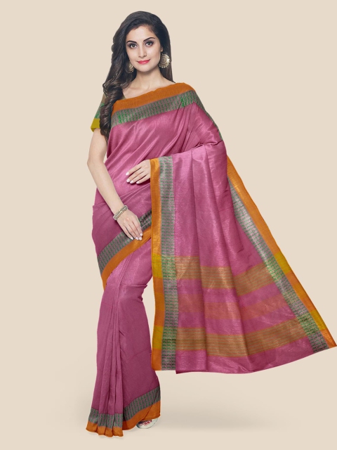 

Kalamandir Pink Pure Cotton Solid Mangalagiri Saree