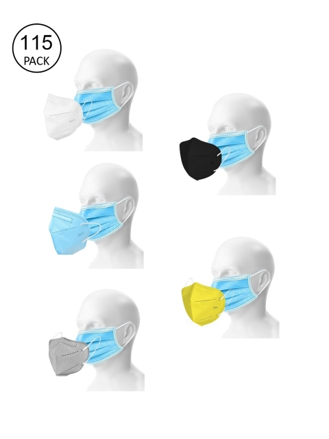 

OOMPH Unisex Pack of 100 5 Ply 70 GSM Disposable & 15 KN95 200 GSM Outdoor Masks, Blue