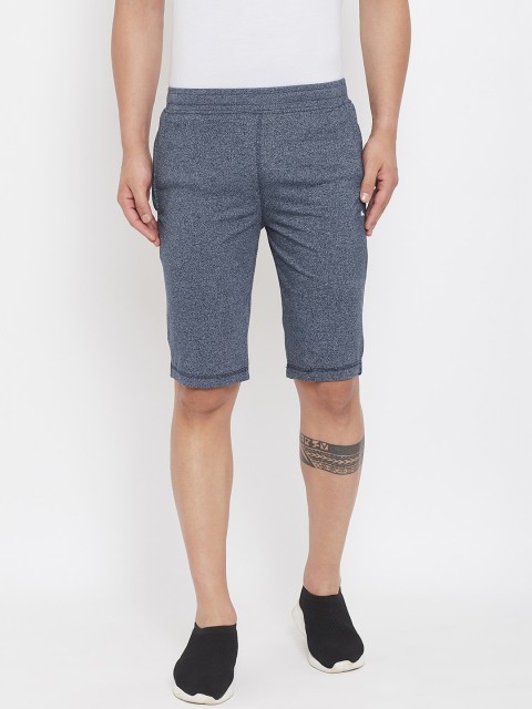 

Okane Men Navy Blue Solid Regular Fit Sports Shorts