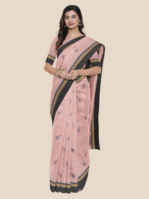 

Kalamandir Pink Printed Silk Blend Saree