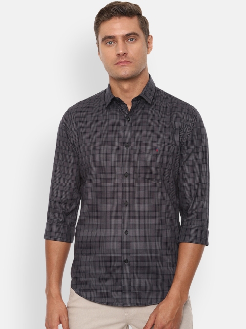 

Louis Philippe Sport Men Charcoal Grey Super Slim Fit Checked Casual Shirt