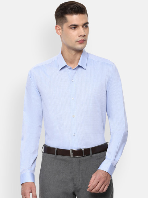 

Louis Philippe Men Blue Slim Fit Self Design Casual Shirt