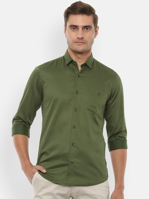 

Louis Philippe Sport Men Olive Green Cotton Slim Fit Solid Casual Shirt