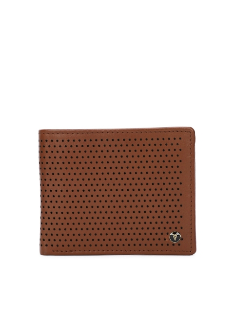 

Van Heusen Men Brown Textured Leather Two Fold Wallet