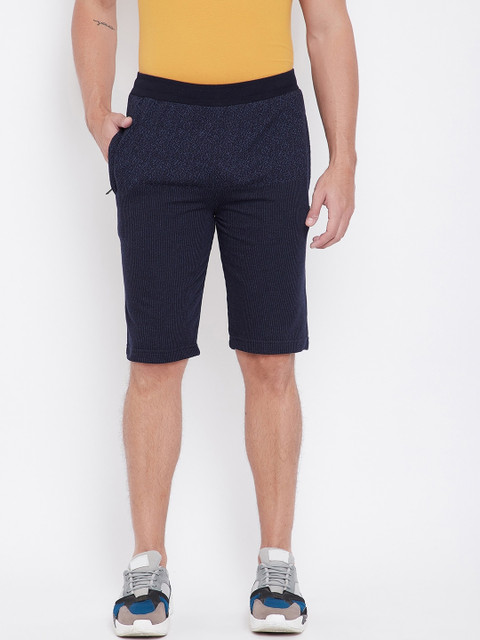 

Okane Men Blue Solid Regular Fit Sports Shorts
