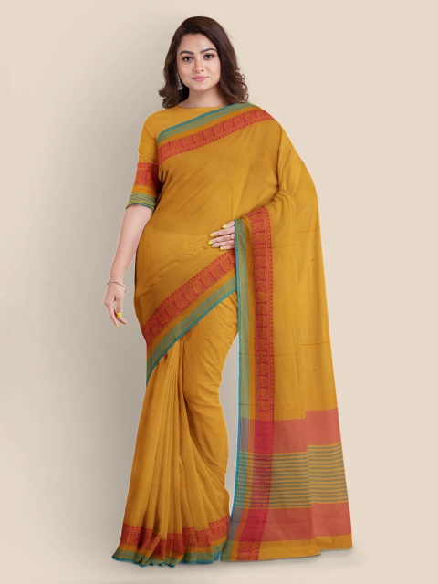 

Kalamandir Yellow & Red Pure Cotton Printed Mangalagiri Saree