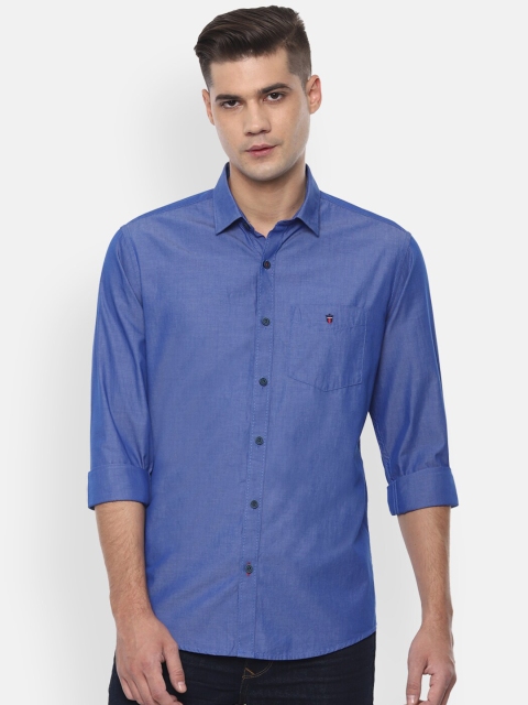 

Louis Philippe Sport Men Blue Slim Fit Cotton Self Design Casual Shirt
