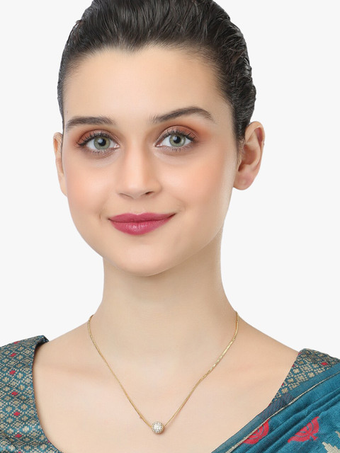 

Adwitiya Collection 24CT Gold-Plated AD Studded Handcrafted Chain