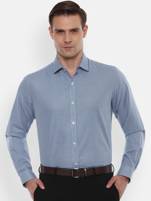 

Louis Philippe Men Blue Slim Fit Checked Casual Shirt