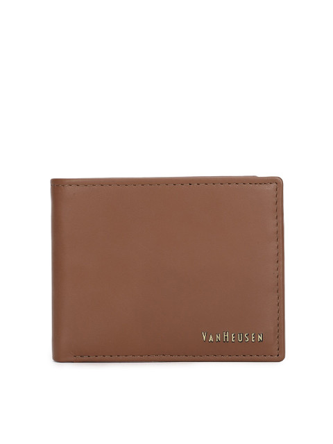 

Van Heusen Men Brown Solid Leather Two Fold Wallet