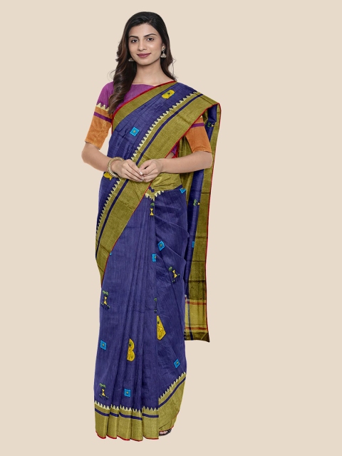 

Kalamandir Blue Woven Design Silk Cotton Saree