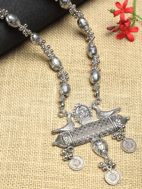 

NEUDIS Silver-Toned Rhodium-Plated Oxidised Necklace