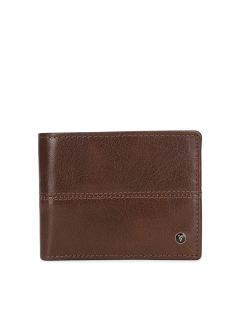 

Van Heusen Men Coffee Brown Textured Two Fold Leather Wallet