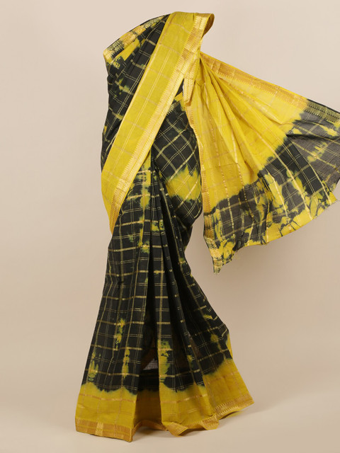 

Pothys Green Checked Pure Cotton Saree