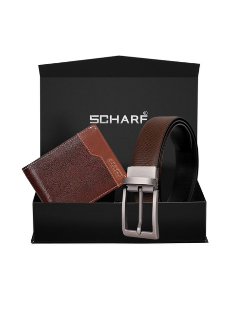 

SCHARF Men Brown Solid Accessory Gift Set