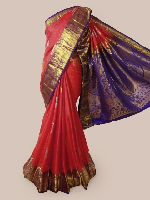 

Pothys Red Woven Design Pure Silk Saree