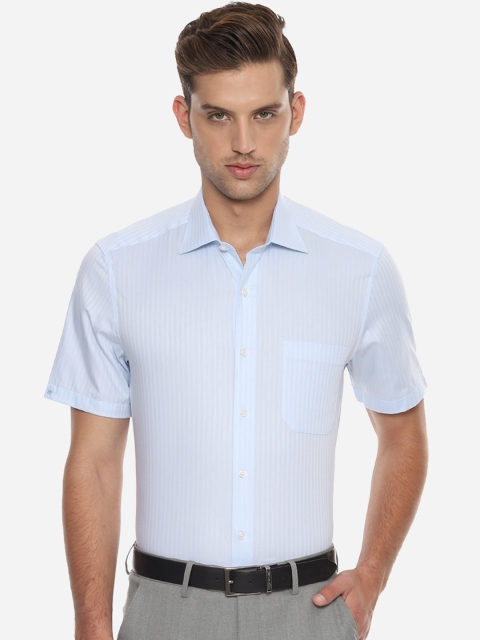 

Louis Philippe Men Blue Regular Fit Striped Casual Shirt