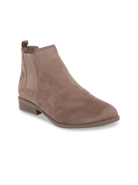 

Forever Glam by Pantaloons Women Taupe Solid Heeled Boots