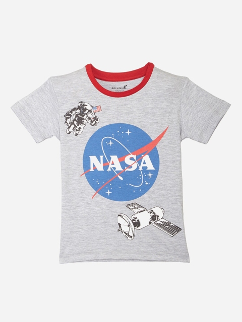 

Kids Ville Boys Grey Printed Round Neck T-shirt