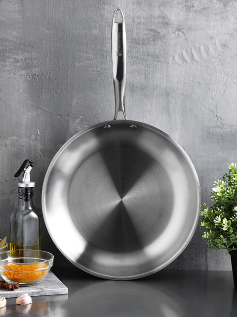 

BERGNER Unisex Silver-Toned Stainless-Steel Hitech Frying Pan