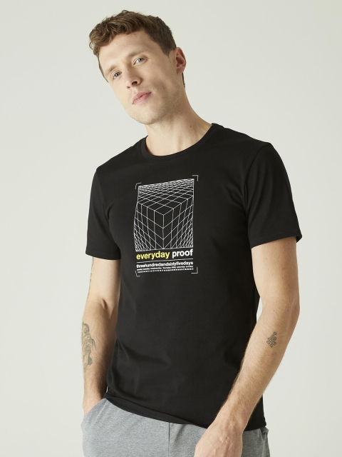 

NYAMBA By Decathlon Men Black Printed Round Neck T-shirt