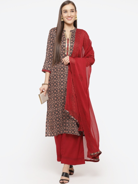 

Biba Red & Black Satin Unstitched Dress Material