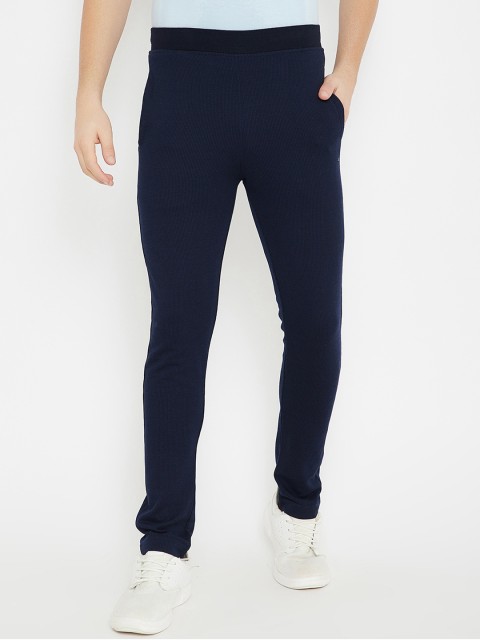 

Okane Men Navy Blue Ribbed Track Pants