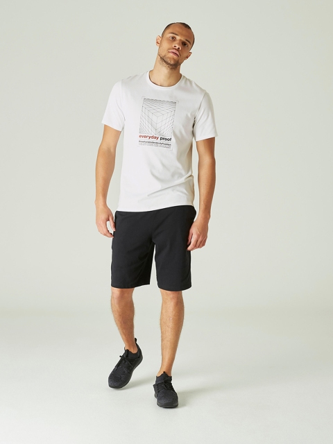

NYAMBA By Decathlon Men White Printed Round Neck T-shirt