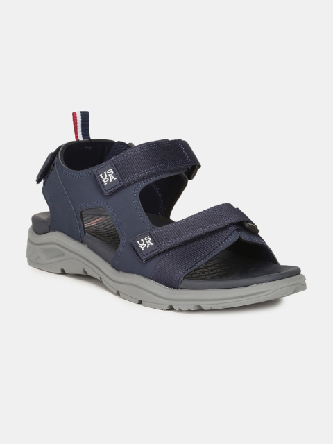 

U.S. Polo Assn. Men Navy Solid Sports Sandals, Navy blue
