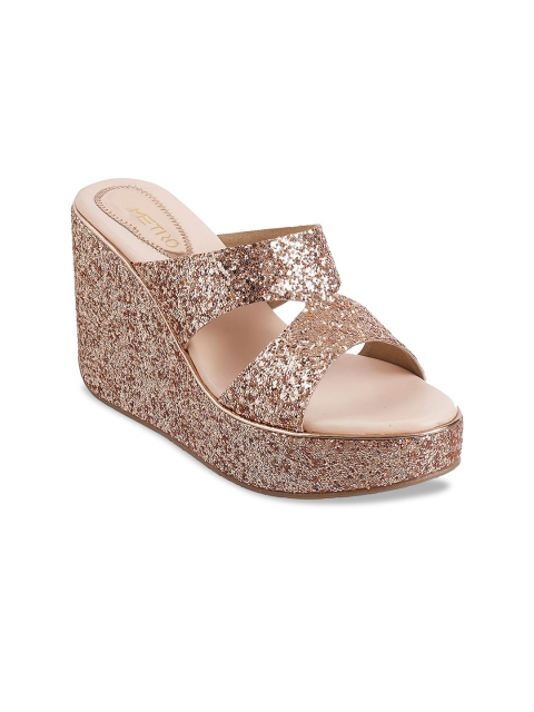 

Metro Women Bronze-Toned Embellished Sandals