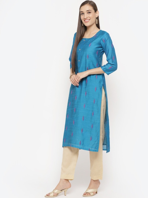 

Biba Blue & Off-White Silk Blend Unstitched Dress Material
