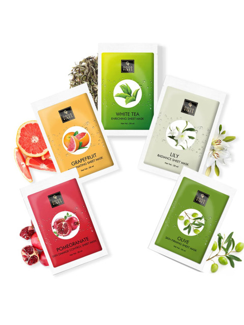 

Good Vibes Set of 5 Skin Rejuvenating Sheet Masks 100ml, Transparent