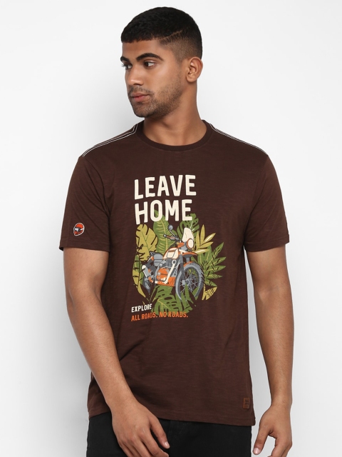 

Royal Enfield Men Brown Printed Round Neck T-shirt
