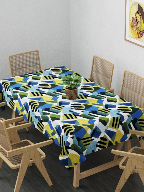 

Clasiko White & Blue Geometric Print 6-Seater Rectangular Table Cloth