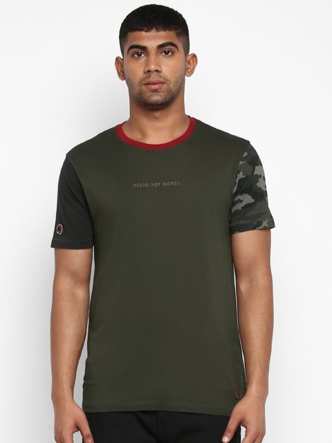 

Royal Enfield Men Olive Green Printed Round Neck T-shirt
